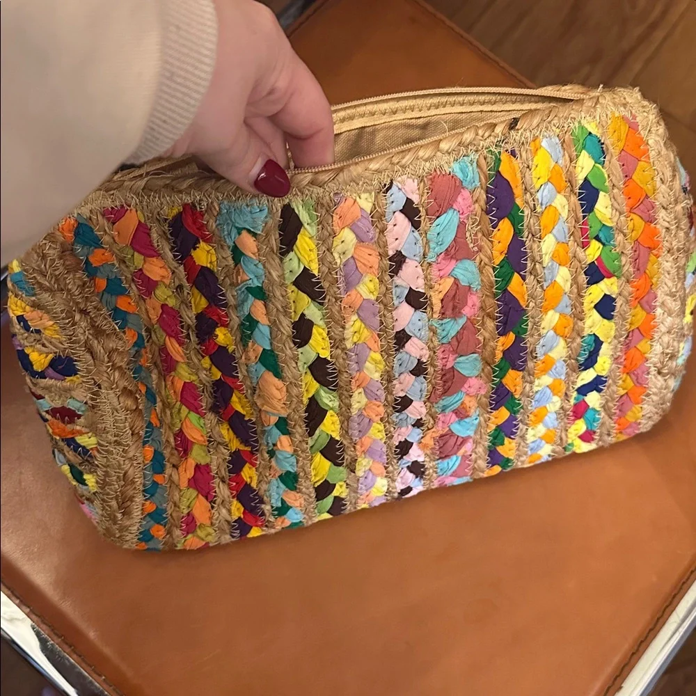 Antik‎ Kraft Multicolor Woven Clutch with Tassel
